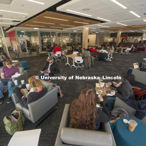 Adele Coryell Hall Learning Commons in the Love Library, January 11, 2016. Photo by Greg Nathan, University Communications Photographer.